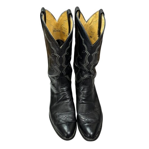 Tony Lama Vinatge Men’s Black Leather Western Cowboy Boots Size 9D Style 2964 - Picture 12 of 12